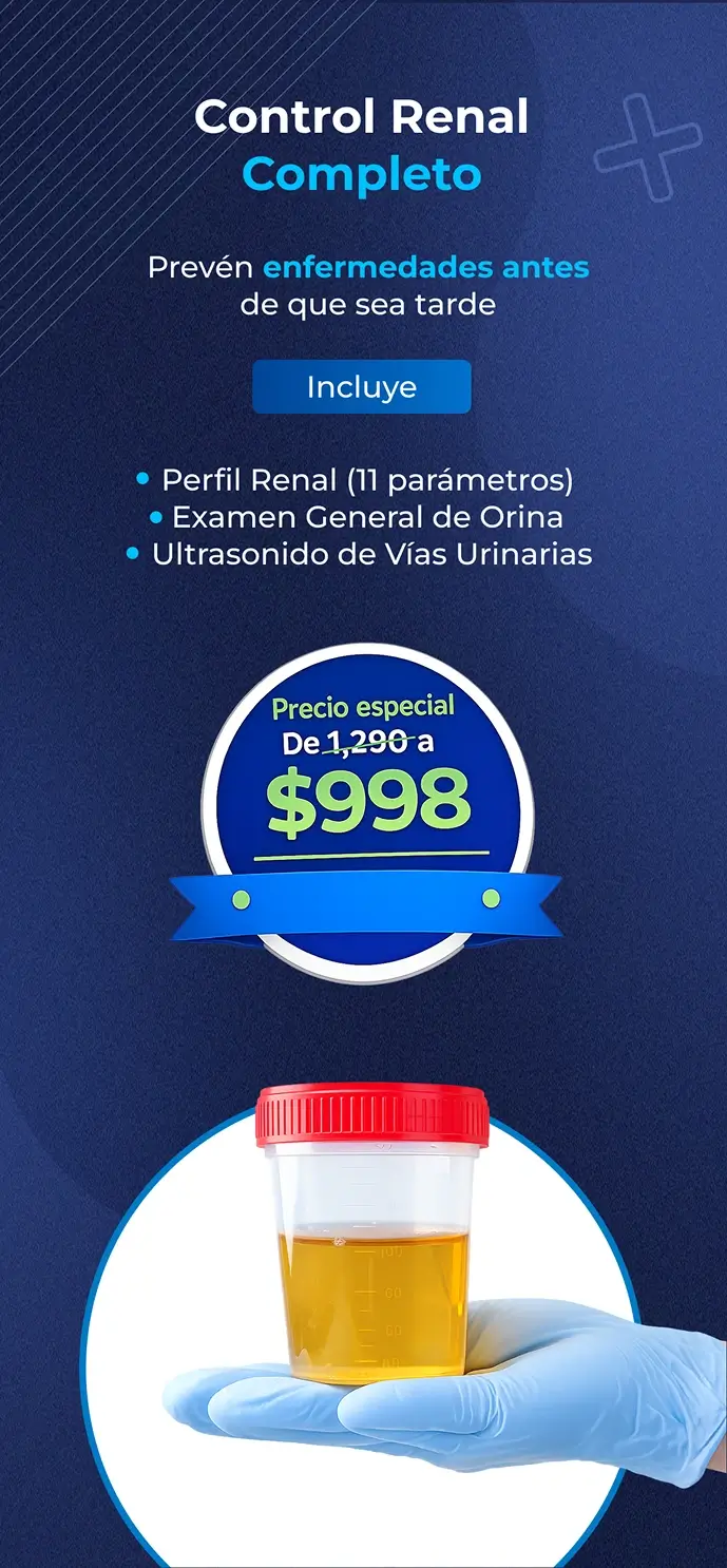 Control Renal Completo, precio especial $998